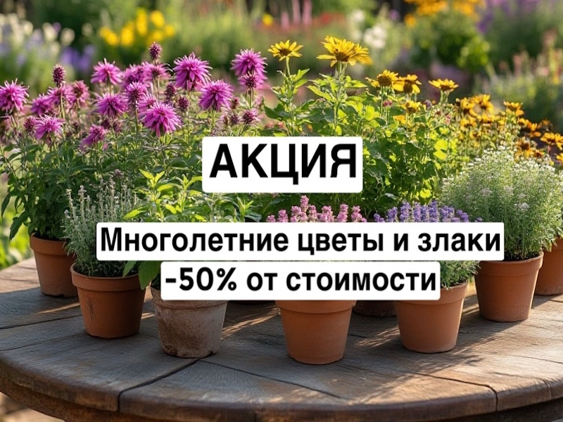 Скидка 50% на многолетние цветы и злаки всю осень 2025